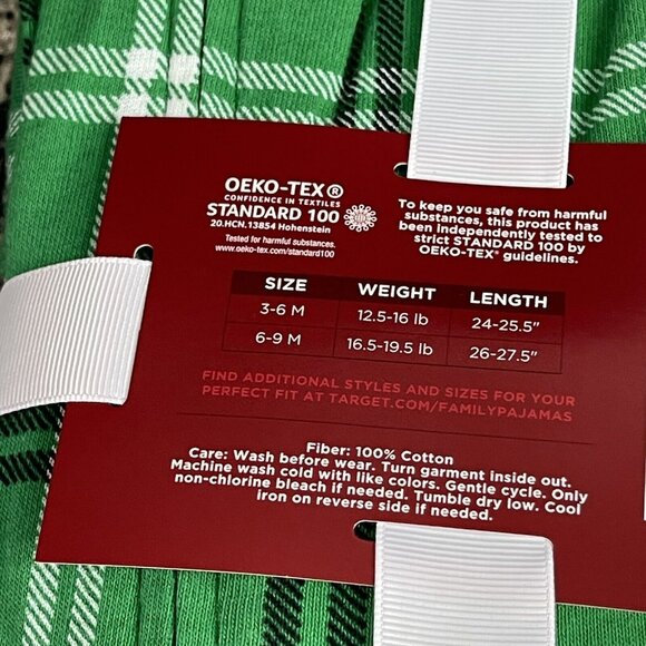 Wondershop Winter 6-9 Months 1 Piece Family Sleep Black white Green Plaid - Picture 7 of 9